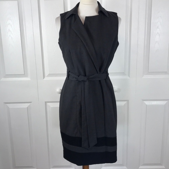 Calvin Klein Dresses & Skirts - Calvin Klein Sleeveless Wrap Sheath Dress Gray Bl